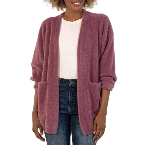 KUT FROM THE KLOTH Women's Dana Longline Open Front Cardigan Size M In Mauve - Picture 1 of 10